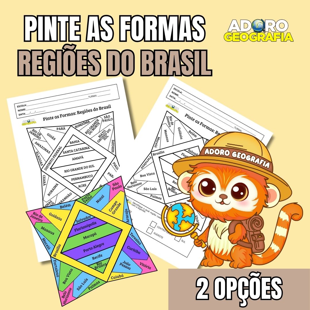 Pinte as Formas: Regiões do Brasil