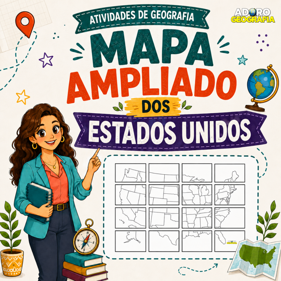 Mapa Ampliado dos Estados Unidos